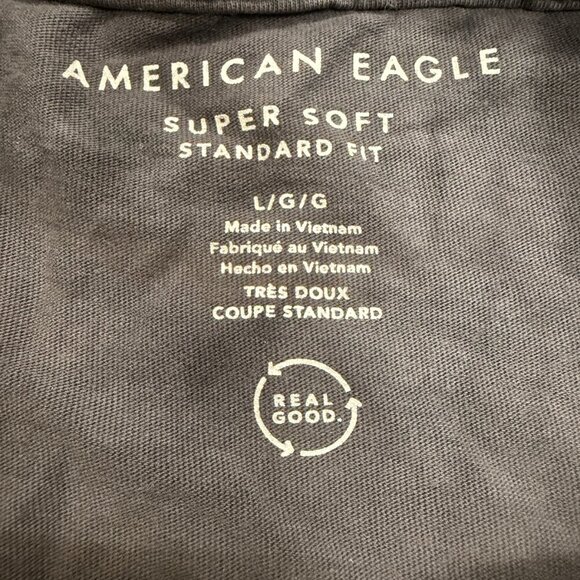 American Eagle Black Tie-Dye Tee – Size L | Super Soft Cotton Unisex Streetwear - Picture 8 of 9